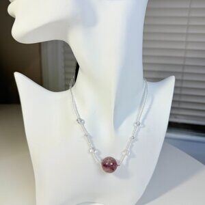 Included Amethyst Quartz Necklace | One of a Kind | Minimal Design